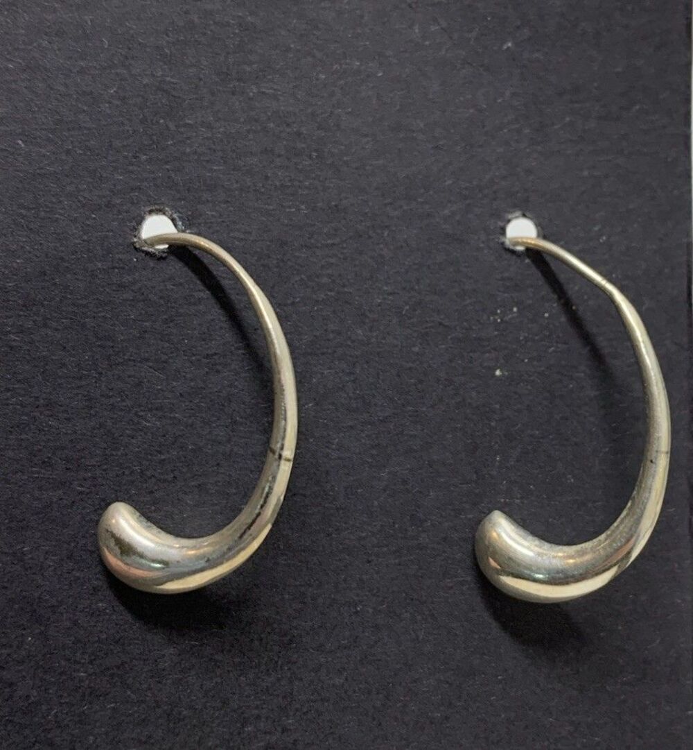Teardrop Hoop Drop Dangle Earrings 925 Sterling Silver